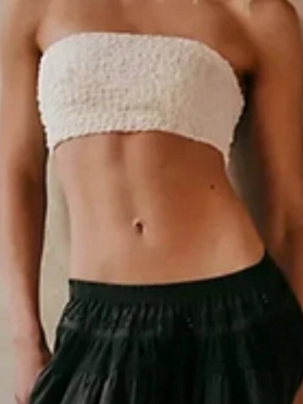 NWT Free People Womens Smocked Bea Bandau Textured Pull On Bra, Size XS
